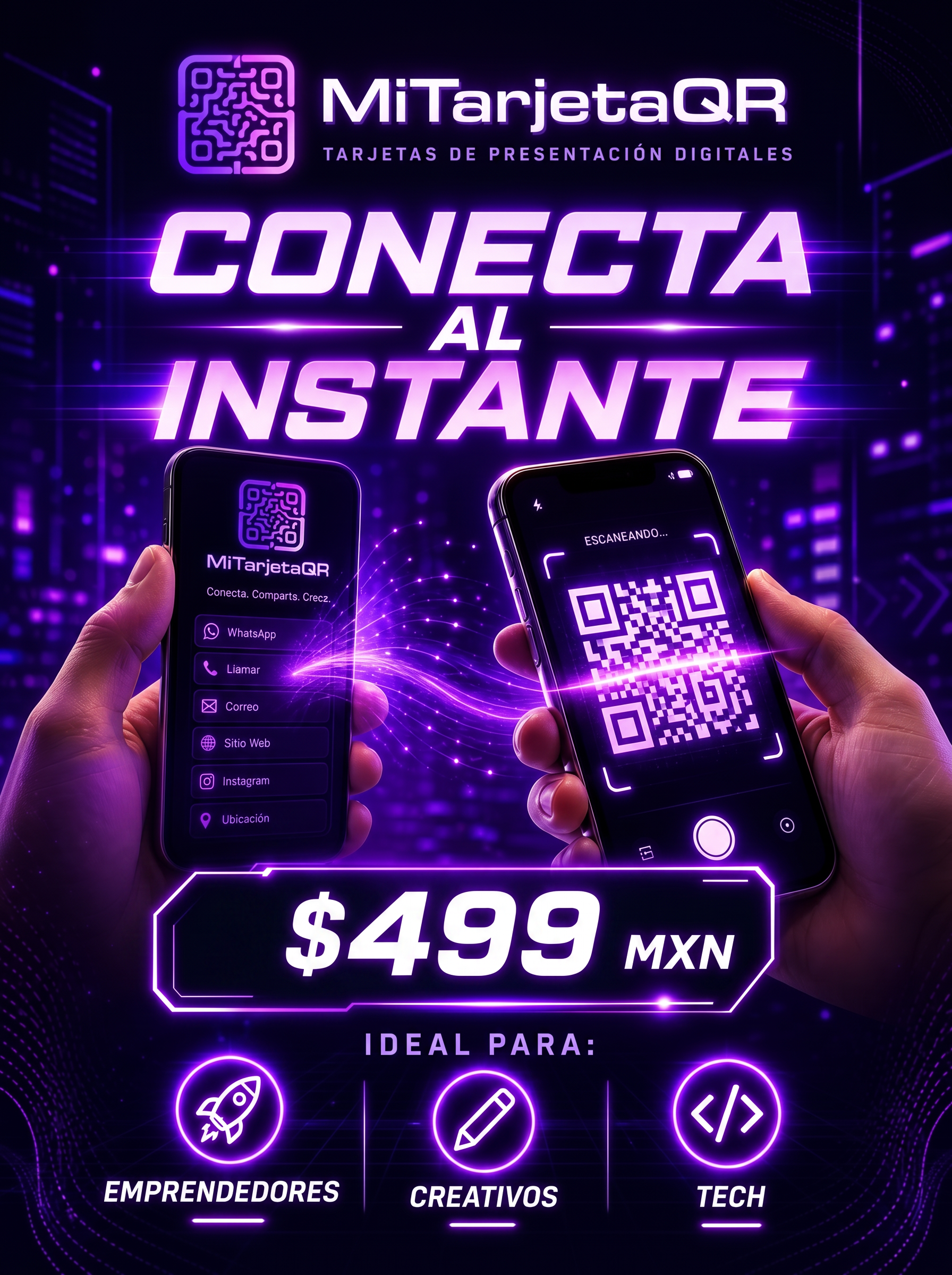 Perfil Comercial Digital básico con QR para ti o tu negocio